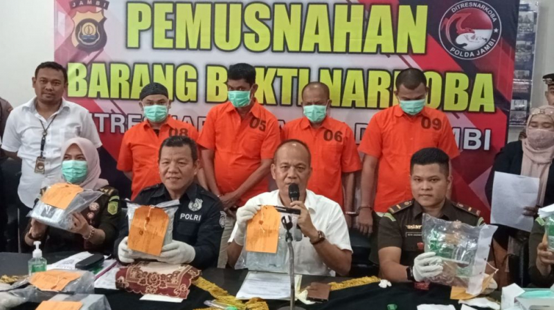 Polda Jambi Musnahkan 11 Kilogram Sabu Milik Jaringan Antarprovinsi, PETAJAMBI.COM