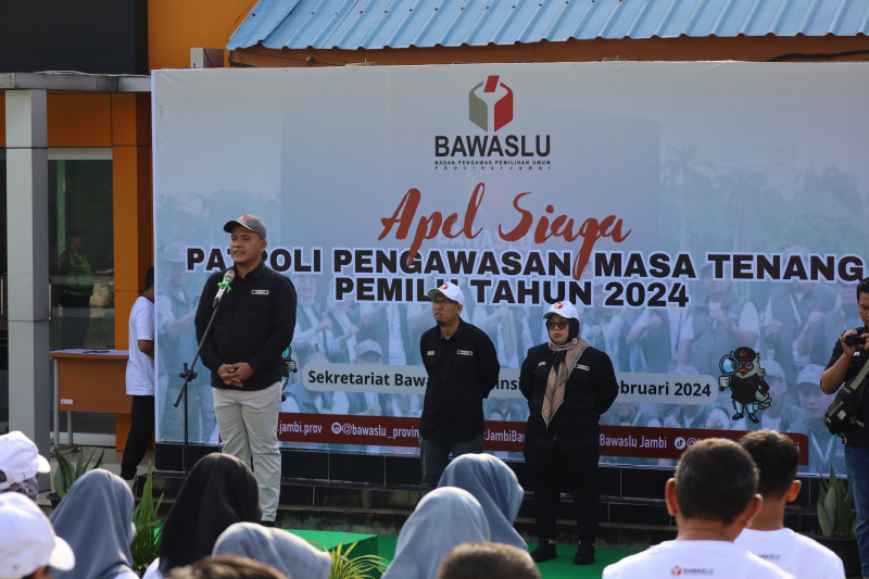 Bawaslu Jambi Gelar Apel Siaga Jelang Hari Pencoblosan, PETAJAMBI.COM