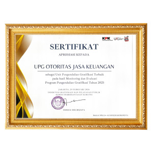 OJK Raih Penghargaan Pengendalian Gratifikasi Terbaik Nasional, PETAJAMBI.COM