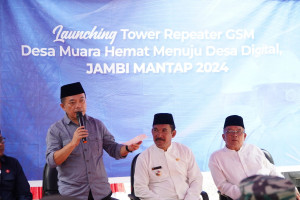 Perluas Jaringan Komunikasi di Kerinci, Gubernur Jambi Launching Repeater GSM, PETAJAMBI.COM