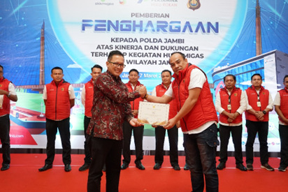 PHR Zona 1 Field Jambi Merang Berikan Penghargaan Kepada Ditreskrimum Polda Jambi, PETAJAMBI.COM