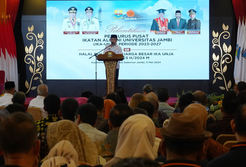Pelantikan Pengurus Pusat IKA UNJA, Gubernur Gaungkan Jaga Kekompakan, PETAJAMBI.COM